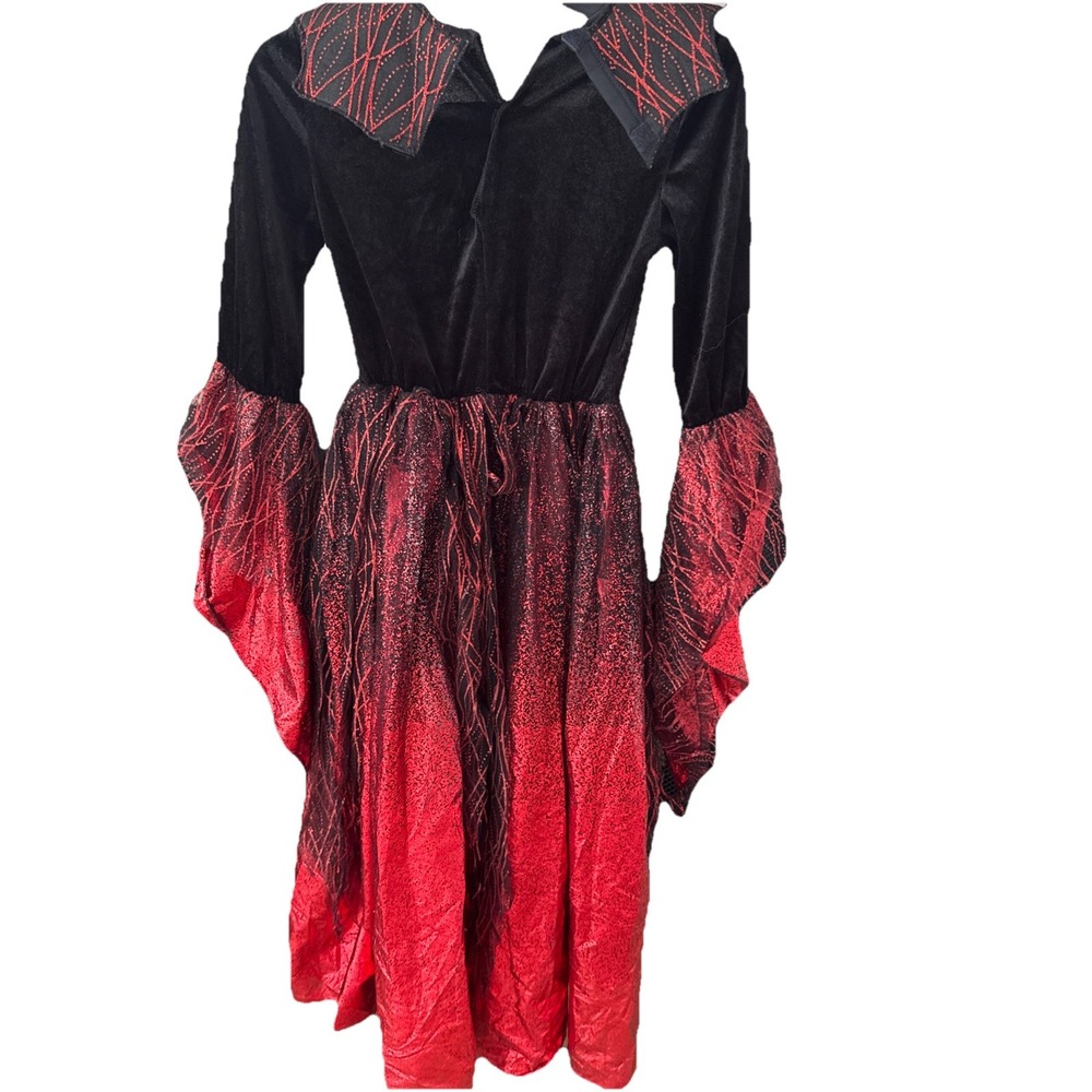 Spirit Halloween Girls Vampire Enchantress Witch Witchy Red Black Dress Size L - Picture 7 of 7